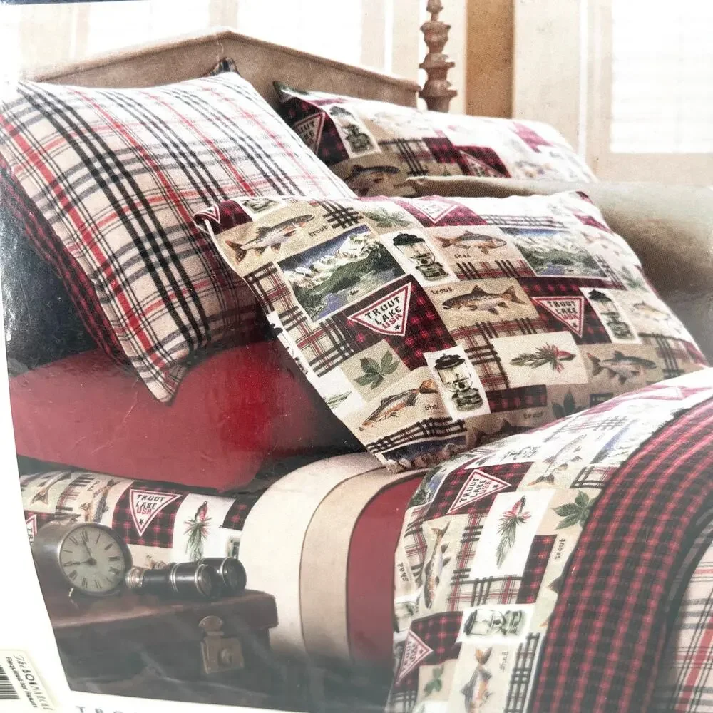Charter Club Home cabin flannel sheet set